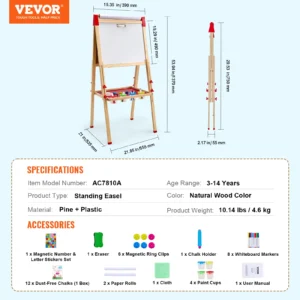 Wooden Magnetic Art Easel