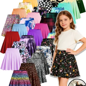 Random 5colors Girls Summer Holidays Skorts,Back to School Girls Clothing Skirts Shorts,Children OOTD Dancing SportsShort Skirts