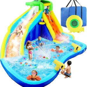 ROOJER Inflatable Water Slide Park for Kids Backyard 8-in-1