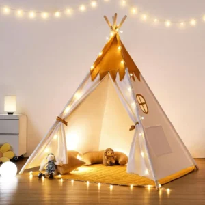 Teepee Tent for Kids with Light & Mat