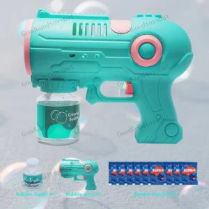 Bubble Gun with LED Lights, Automatic Bubble Blower Toy for Outdoor Play, Party Fun and Summer Activities