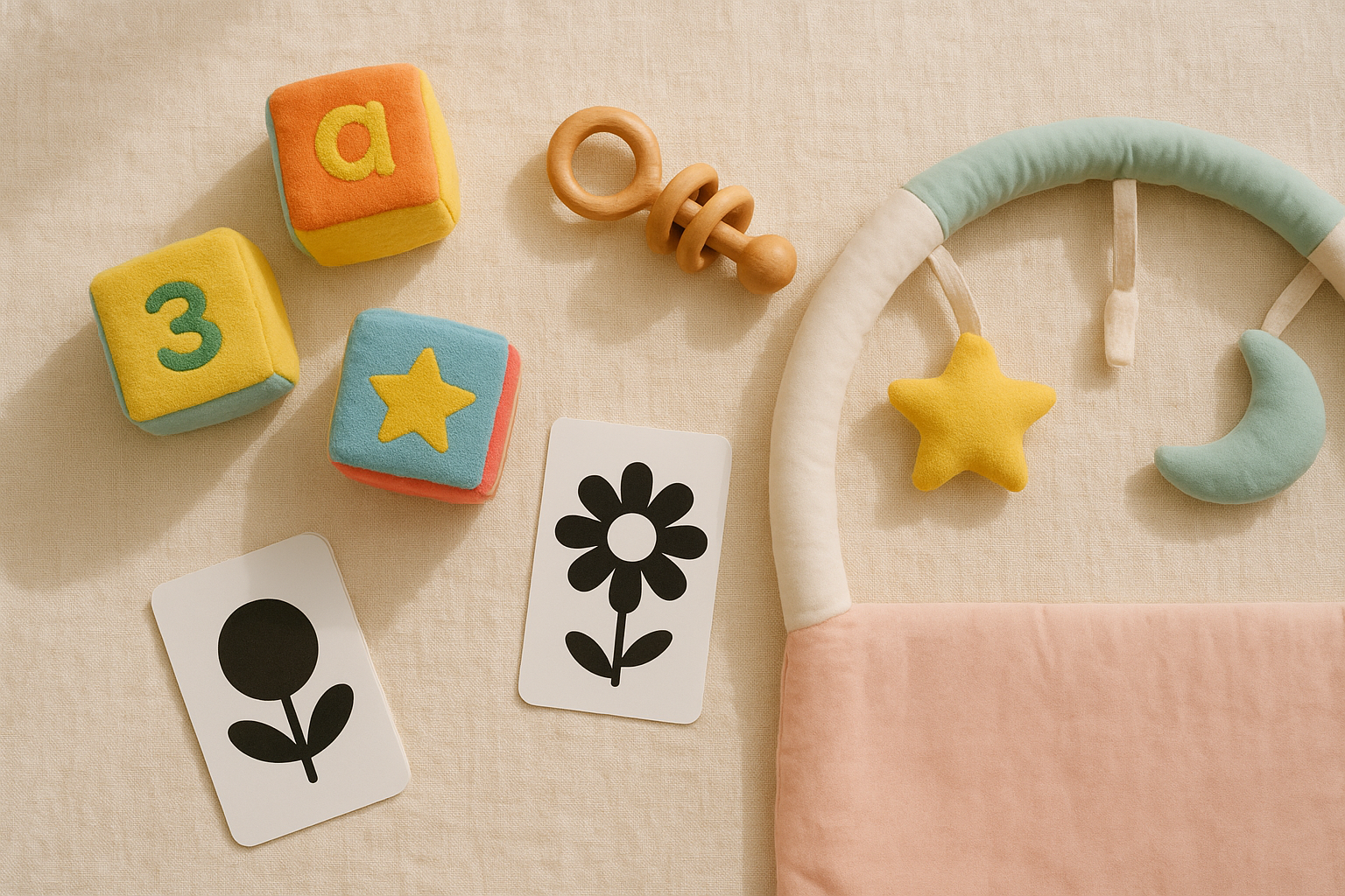 a6db0b10 best baby toys flat lay